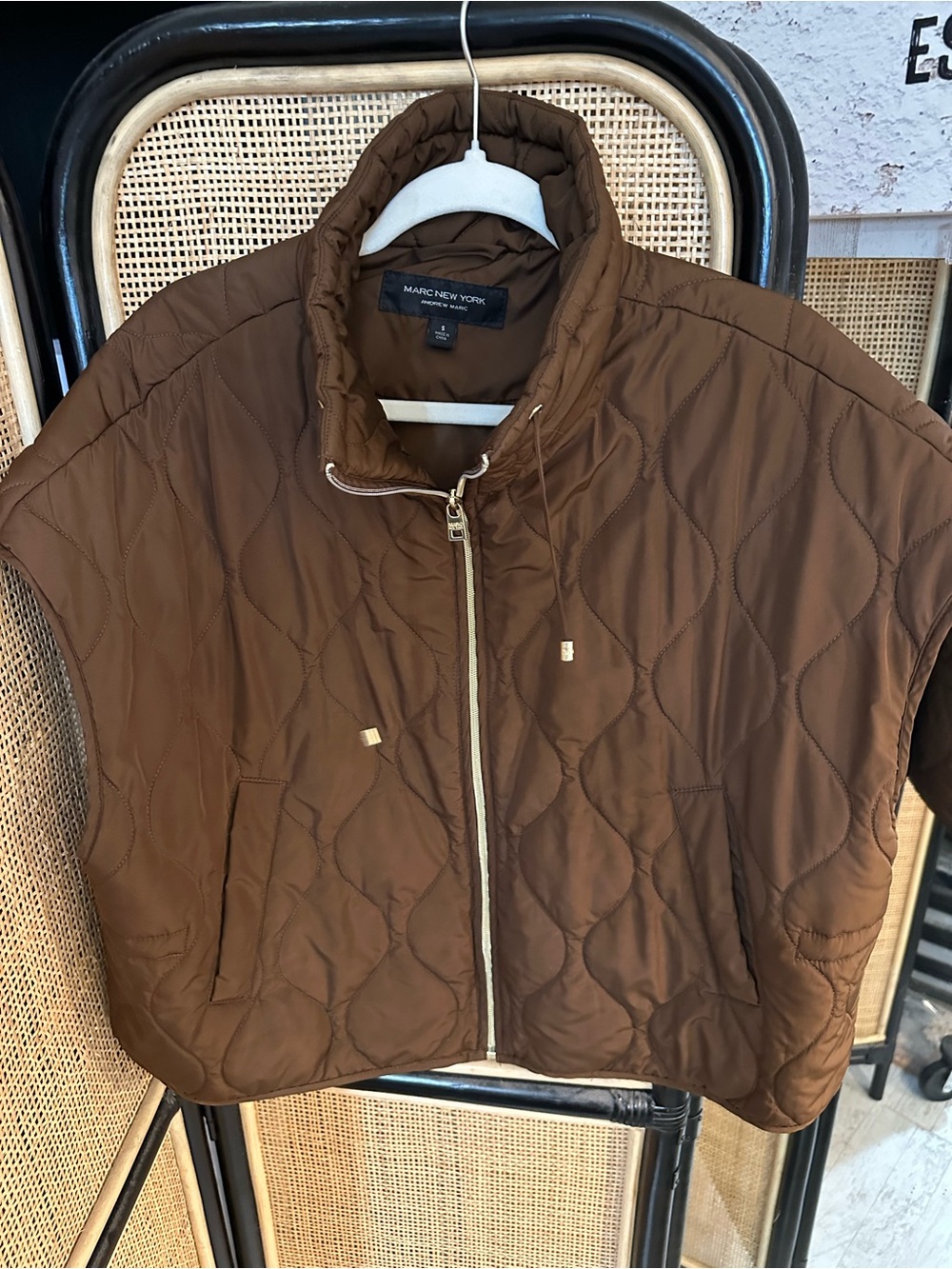 Marc New York Chocolate Brown Quilted Short Puffer Jacket